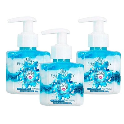 Gel Aromatizante Girls Beijável Menta Phállebeauty PH0882 - Kit c/ 03 unid