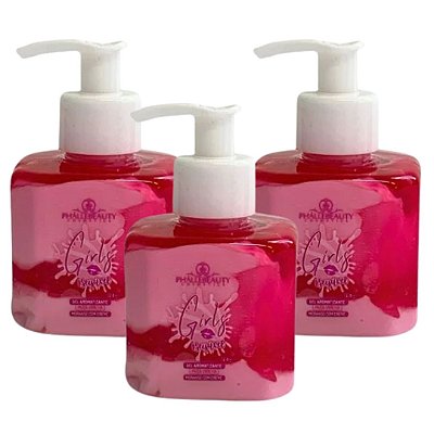 Gel Aromatizante Girls Beijável Morango Phállebeauty - Kit c/ 03 unid