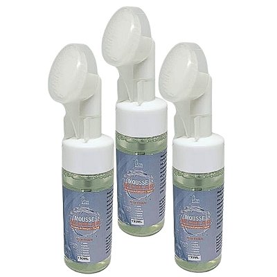 Mousse Micelar Limpeza Facial com Escova Asu Makeup - Kit c/ 03 unid