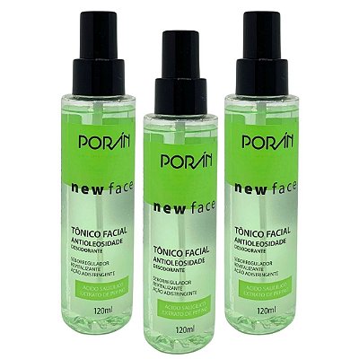 Poran - Tônico Facial New Face Anti Oleosidade Porán PR282 - Kit c/ 03 unid