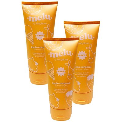 Loção Corporal ButterCream Melu Ruby Rose RR-6800/01 - Kit c/ 03 unid