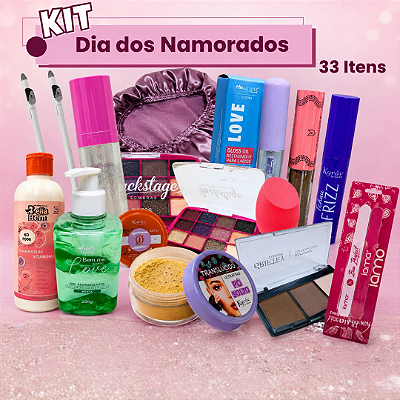 Kit Revenda Maquiagem Dia dos Namorados - 33 Itens