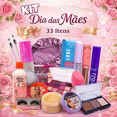 Kit Revenda Maquiagem Dia das Mães - 33 Itens