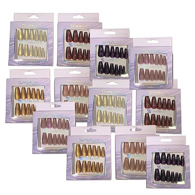 Unha Postiça Autocolante Sabrina Sato SP1518 - Pcte c/ 12 unid