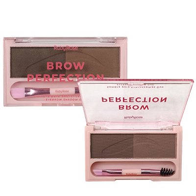Sombra para Sobrancelhas Duo Brow Perfection Ruby Rose HB-E2501 Cor 09 e 10