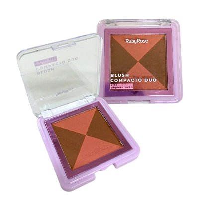 Paleta de Blush Compacto Duo Ruby Rose HB-F585 Cor DB04