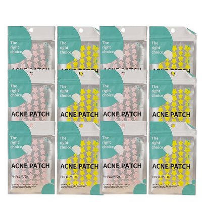 Adesivos Secante Para Acne Espinhas Estrelas Colorida - Kit C/ 12 Unid