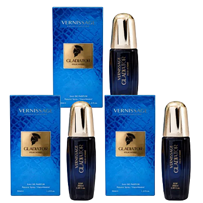 PERFUME GLADIATOR POUR HOMME 30ML VERNISSAGE - KIT C/ 03 UNID