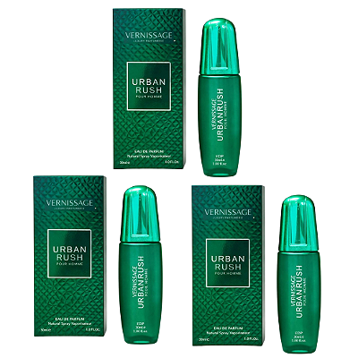 Perfume Urban Rush Pour Homme 30ml Vernissage - Kit C/ 03 Unid