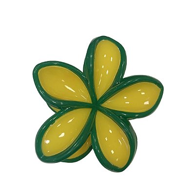 Presilha Para Cabelo Grande Verde e Amarelo Copa
