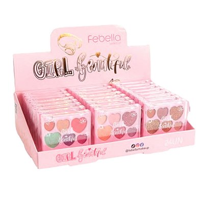 Paleta De Sombra Girl Beautifil Febella PS030344 - Box c/ 24 unid