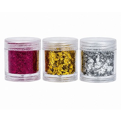 Kit com 03 Glitters para Decoração de Unha
