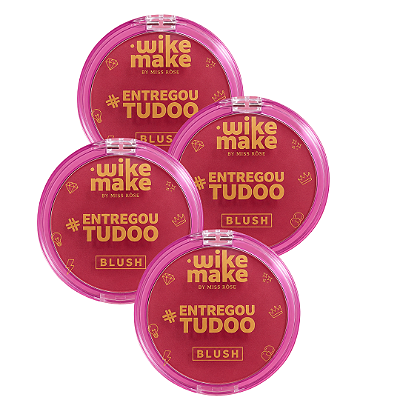 Blush Compacto Entregou Tudo Wike Make WM0029- Kit c/ 04unid