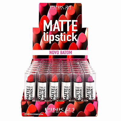 Batom Bastão Soft Matte Lipstick Pink 21 CS3603 Box C/ 48unid