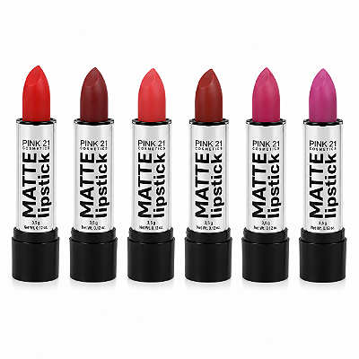 Batom Bastão Soft Matte Lipstick Pink 21 CS3603 Kit C/ 06unid