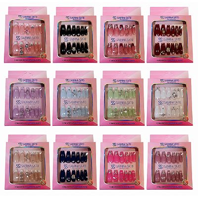 Unhas Postiça Decorada Autocolante Sabrina Sato SP1679 - Pcte c/12unid