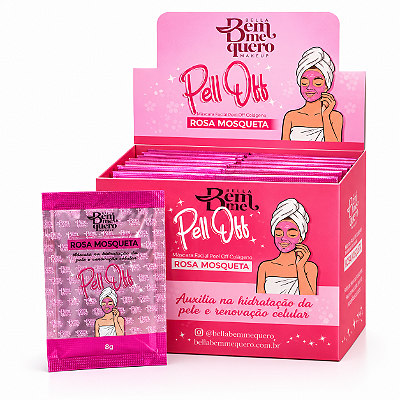 Máscara Facial Peel Off Colágeno e Rosa Mosqueta Bella Bem Me Quero - Box c/ 50 unid