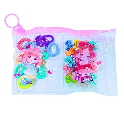 Kit Infantil de Presilhas com Elástico e Mini Piranha
