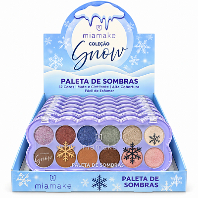 Paleta De Sombras 12 Cores Snow Mia Make 640 - Box c/ 12unid
