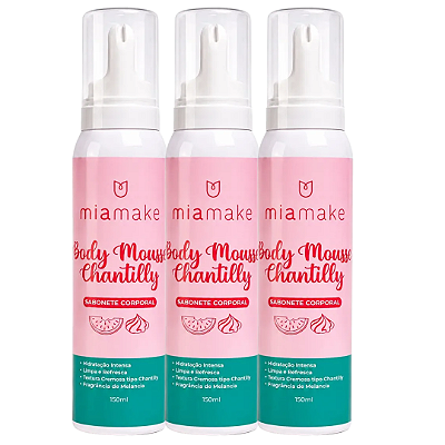 Sabonete De Banho Body Mousse Chantilly Mia Make 583 - Kit c/03unid