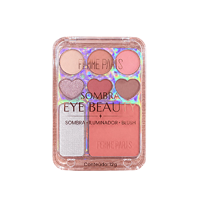 Paleta De Sombra Blush e Iluminador Femme Paris FR639