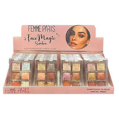 Paleta De Sombra Face Magic Femme Paris FR903 - Box c/ 24unid