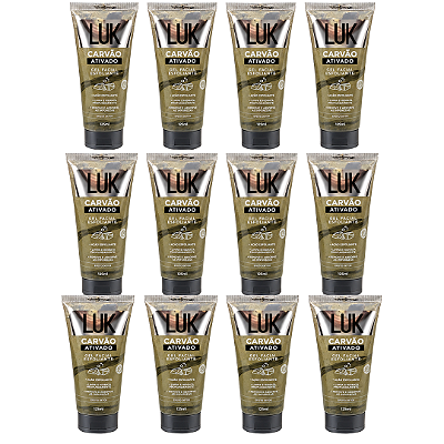 Gel Facial Esfoliante Carvão Ativado Luk - Kit c/ 12unid
