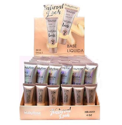 Base Liquida Natural Look Bege Group 2 Ruby Rose HB-8051 - Box c/ 48 unid