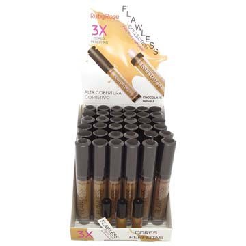 Corretivo Líquido Flawless Collection Ruby Rose HB-8080 Chocolate Group 03 - Box c/ 36 unid