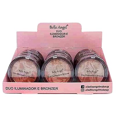 Duo Iluminador e Bronzer Belle Angel B025 - Box c/ 12 unid