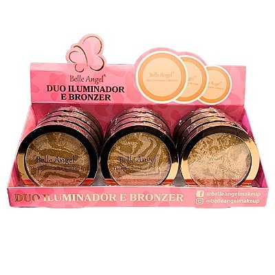 Duo Iluminador e Bronzer Belle Angel B025 - Box c/ 12 unid