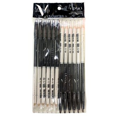 Lápis 2 em 1 Preto e Branco Vivai 2010.1.2 - Pcte c/ 12 unid
