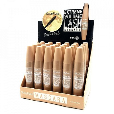 Máscara para Cílios Extreme Volume Lash Ruby Rose HB-8308-L5 - Box c/ 24 unid