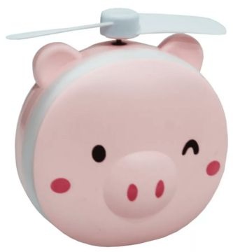 Mini Espelho Led e Ventilador Portátil Porquinho/Ursinho Fan