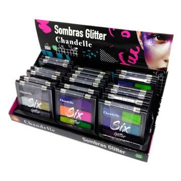 Paleta de Sombras Glitter Chandelle Cor B - Box c/ 18 unid