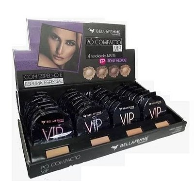 Pó Compacto Matte Bella Femme VIP TR30003A Tons Claros - Box c/ 24 unid