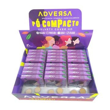 Pó Facial Compacto Velvety Cover HD Adversa AD114-A – Box c/ 24 unid