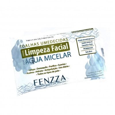 Toalhas Umedecidas com Água Micelar para Limpeza Facial Fenzza FZ51006
