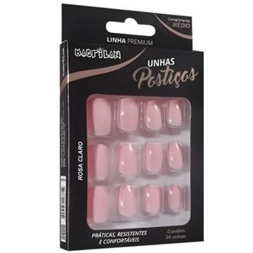 Unhas Postiças Macrilan Linha Premium Médio Rosa Claro UP302A