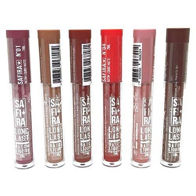 Batom Líquido Matte Long Last Safira – Kit c/ 06 unid