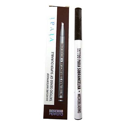 Caneta Delineadora para Sobrancelha Microblading Fio a Fio Marrom Vivai 2058.1.1
