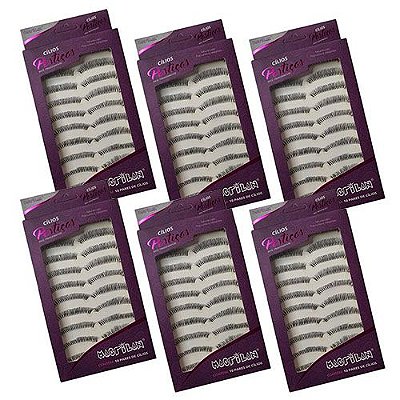 Cílios Postiços Fios Curtos e Crescentes com 10 pares Macrilan CL309 – Kit c/ 06 unid