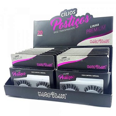 Cílios Postiços Fios Curtos e Médios Linha Premium Macrilan CL4-11 – Box c/ 20 unid