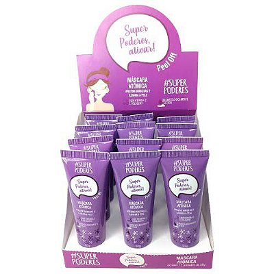Máscara Bisnaga Atômica Super Poderes MFSP18 – Box c/ 12 unid
