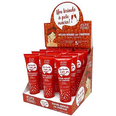 Máscara Bisnaga Morango com Champagne Super Poderes MFSP06 – Box c/ 12 unid