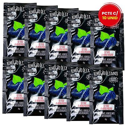 Máscara Facial Amora Negra Super Poderes AMNSP01 - Pcte c/ 10 unid