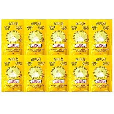 Máscara Facial Banana Ouro Super Poderes BNOSP01 - Pcte c/ 10 unid