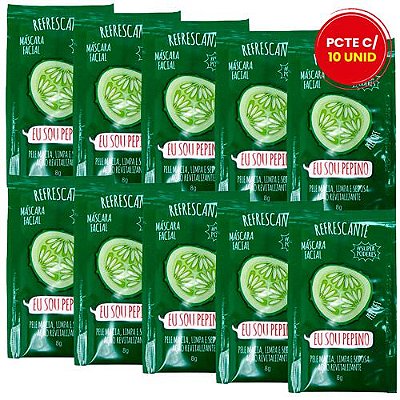 Máscara Facial Pepino Super Poderes PEPSP01 - Pcte c/ 10 unid