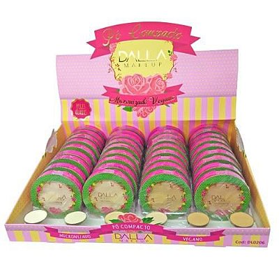 Pó Compacto Micronizado Vegano Peles Claras Dalla DL0206 - Box c/ 36 unid