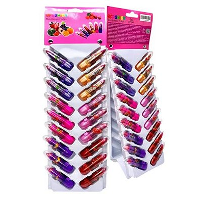 Mini Batom Bastão Frutas Bella Femme TR30001 - Cartela c/ 36 unid
